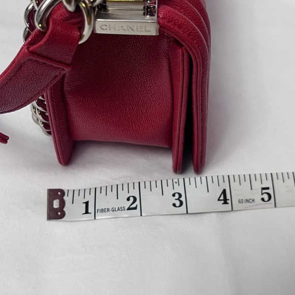 Chanel Small Boy Bag in Red Leather Silver Hardware - Picture 10 of 16
